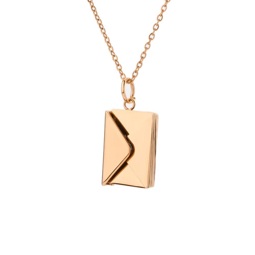 Love Letter Envelope Pendant Necklace Customized Stainless Steel Jewelry Confession Love You for Valentine Day Mother Day