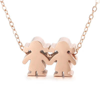 Boy Girl Kid Pendant Women Necklace Name Date Child Family Jewelry Engraved Stainless Steel Gold Color Jewelry