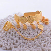 Gold Color Coin Banglesfor Girl Baby Bracelet Islam Muslim Arabic Currency Money Gold Bracelets Bangle Jewelry Birthday Gift