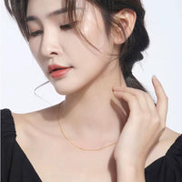Real 18K Gold Chain Necklace Classic O Chain Design Pure AU750 Fine Jewelry Gifts Women Necklace
