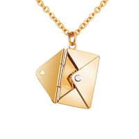 Love Letter Envelope Pendant Necklace Customized Stainless Steel Jewelry Confession Love You for Valentine Day Mother Day