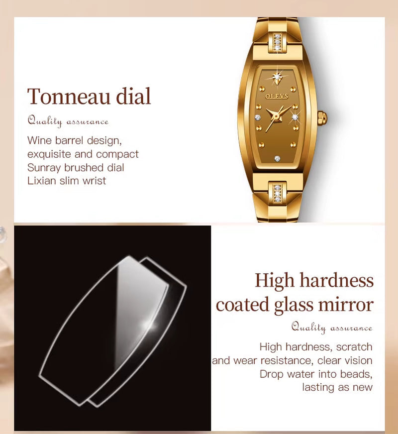 Elegant Gold/Rose Gold Watches for Womens Waterproof Slim Thin Small Wrist Analog Diamond Quartz Ladies Wrist Watches Elegant