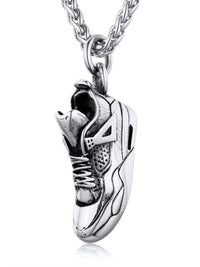 Jewelry Stainless Steel Sneaker Necklace for Man Black Gold Color Running Sport Shoe Charm Runner Sport Lover Steampunk Punk Jewelry