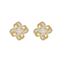 Korea New Fashion Jewelry 14K Real Gold Plating AAA Zircon Luxury Windmill Earrings Elegant Women'S Prom Wedding Accessories