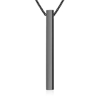 Women's Customized Personality Engrave Coordinates Name Stainless Steel Bar Necklace Pendant Men Women Valentines Day Gift for Lovers