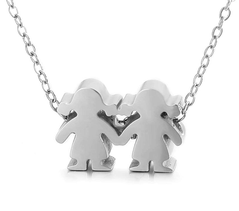 Boy Girl Kid Pendant Women Necklace Name Date Child Family Jewelry Engraved Stainless Steel Gold Color Jewelry