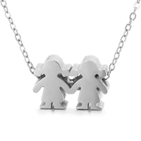 Boy Girl Kid Pendant Women Necklace Name Date Child Family Jewelry Engraved Stainless Steel Gold Color Jewelry
