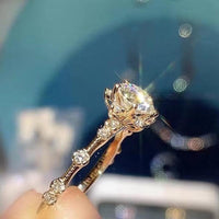 Crackling Moissanite Gemstone Ring for Women Jewelry Engagement Ring for Wedding Real 925 Silver Rose Gold Plated Birthday Gift