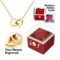 Two Customized Double Heart Necklace Gift Box