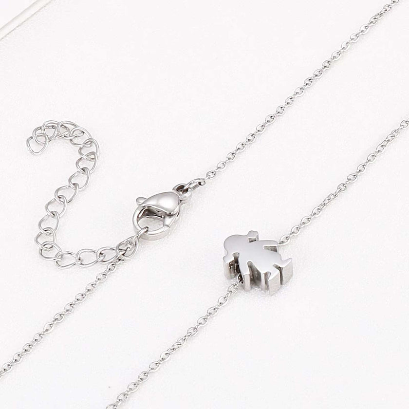 Boy Girl Kid Pendant Women Necklace Name Date Child Family Jewelry Engraved Stainless Steel Gold Color Jewelry