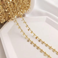 Brass 14K Gold Plated Star Heart Charms Bead Chain Satellite Cable Link Chains Diy for Women Necklace Bracelet Jewelry Making