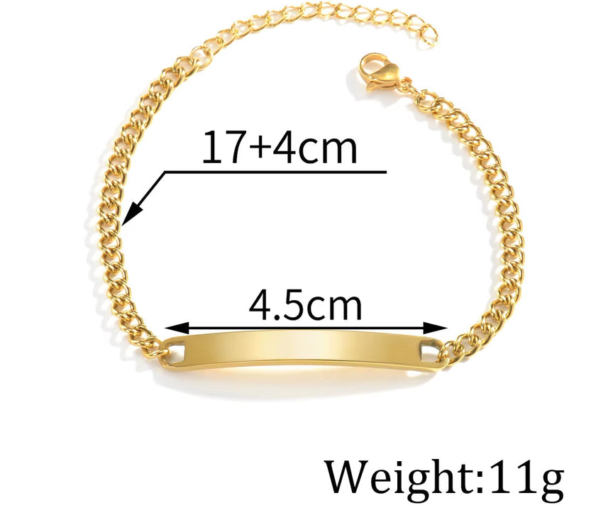 Sifisrri Engraved Name Letter Date Bracelets Women Men Stainless Steel Adjustable Bangles for Boys Girls Kids Jewelry Gift