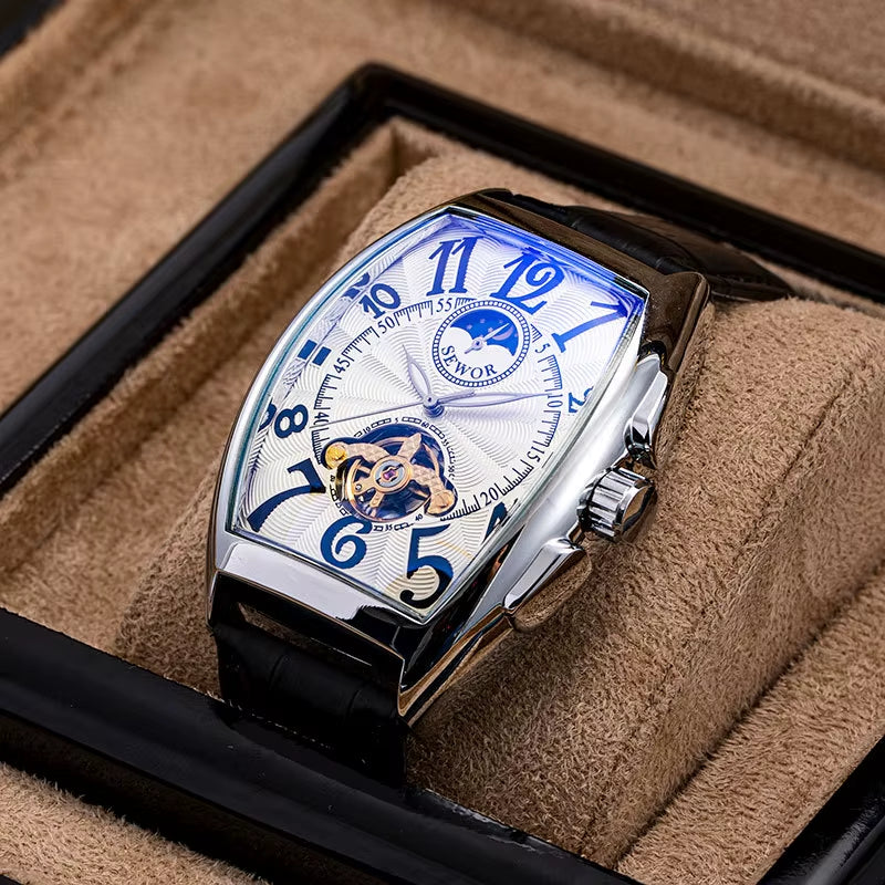 Men'S Watches Fashion Moon Phase Tourbillon Watches Men Automatic Mechanical Wristwatches Relogio Masculino Reloj Hombre