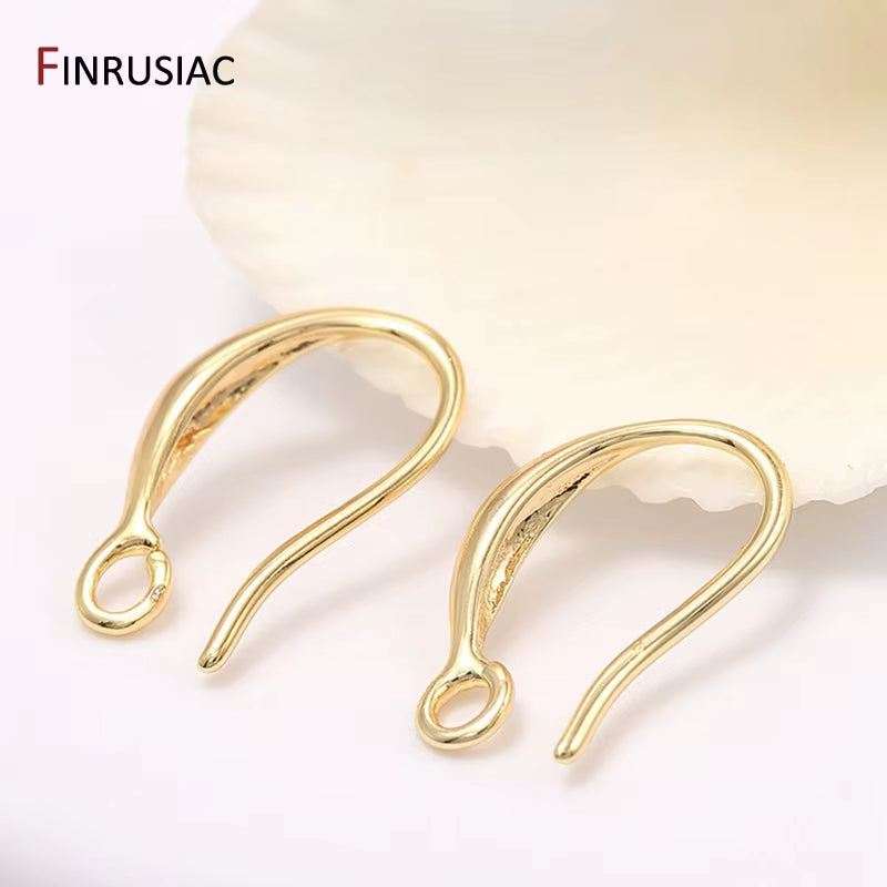 Brass Metal 14K Gold Plated Earring Hooks Accessories Earwires Wholesale Diy Earrings Findings Material