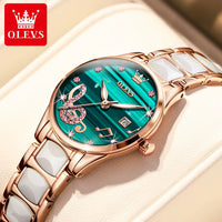 Watches for Ladies Watch Ceramic Stainless Steel Luxury Waterproof Watch Rose Gold Women'S Watches Trend Reloj Mujer