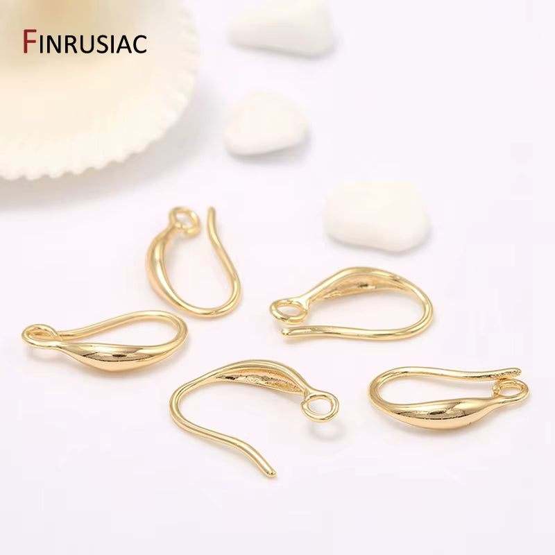 Brass Metal 14K Gold Plated Earring Hooks Accessories Earwires Wholesale Diy Earrings Findings Material
