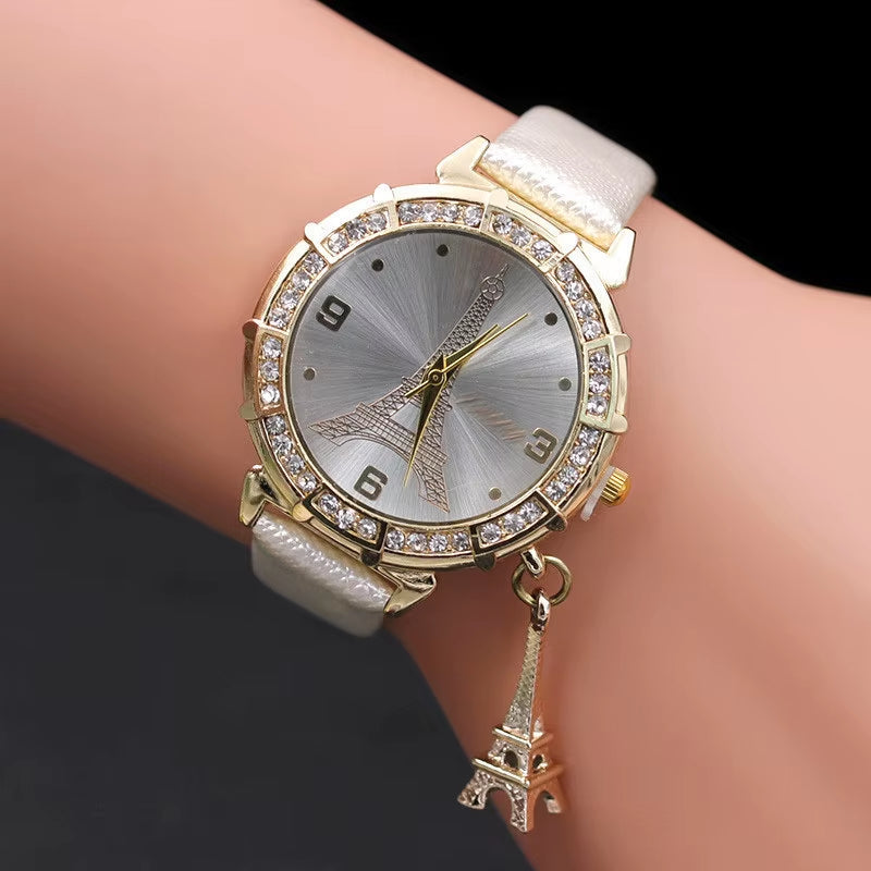 2020 Ladies Watches Fashion Paris Eiffel Tower Watches Women Faux Leather Quartz Watches Relogio Feminino Reloje Mujer Best Gift