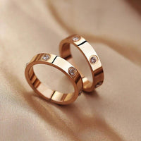 Style Luxury Bijoux Pulseira Feminina Bangle Ring Set Stainless Steel Jewelry Fit Lover Female Crystal Bracelets Rings Fashion Women