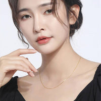 YUNLI Real 18K Gold Necklace Simple O-Shaped Chain Solid AU750 Pendant Chain for Women Fine Jewelry Gift