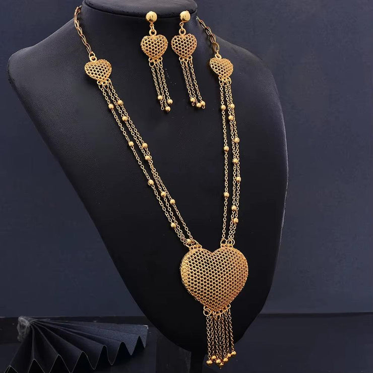 Indian Chokers Wedding Chain Jewelry Sets Gold Color Earrings for Women African/Dubai/Arab Wedding/Party Wife Gifts