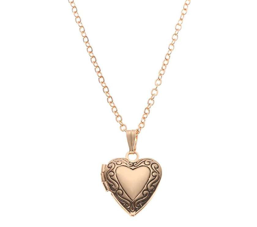 Love Heart Secret Message Locket Necklace Pendant DIY Photo Picture Locket Vintage Gift for Lover Couples Custom Message
