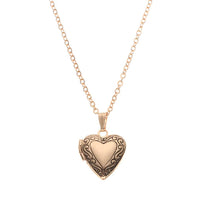 Love Heart Secret Message Locket Necklace Pendant DIY Photo Picture Locket Vintage Gift for Lover Couples Custom Message