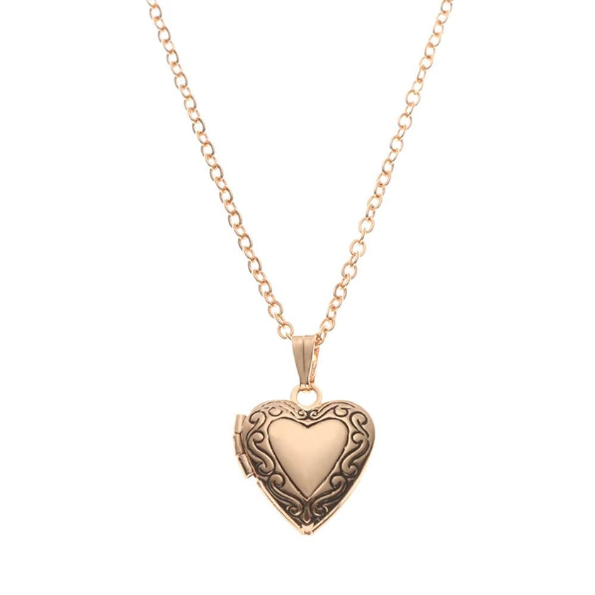 Love Heart Secret Message Locket Necklace Pendant DIY Photo Picture Locket Vintage Gift for Lover Couples Custom Message