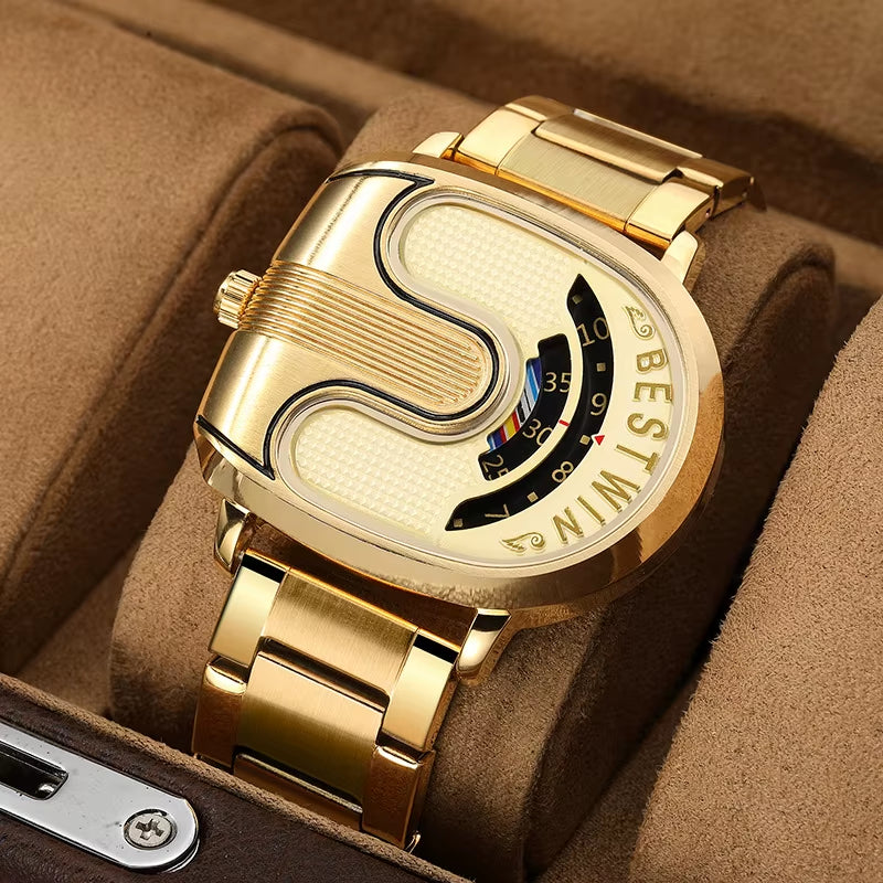 Luxury Original Men Watches Sports Golden Quartz Gold Men'S Wrist Watches Steel Waterproof Watches for Mens Relogio Masculino