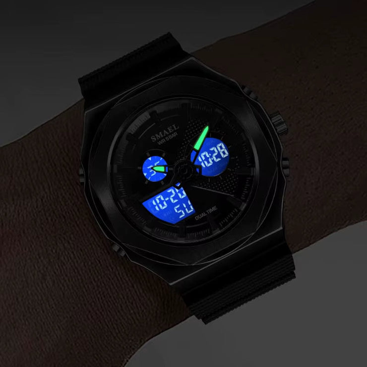 SMAEL Sport Watches Women 50M Waterproof Lady Watches Pink Lover Gifts 8102 Dual Time Diaplay Watches Digital LED Back Light