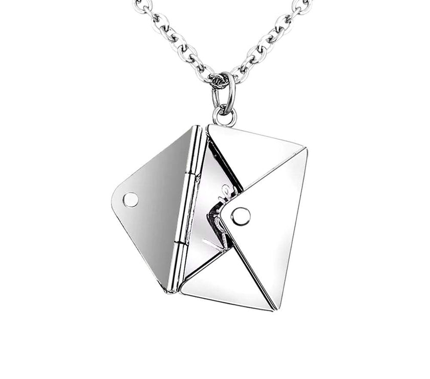 Love Letter Envelope Pendant Necklace Customized Stainless Steel Jewelry Confession Love You for Valentine Day Mother Day