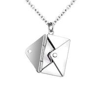 Love Letter Envelope Pendant Necklace Customized Stainless Steel Jewelry Confession Love You for Valentine Day Mother Day