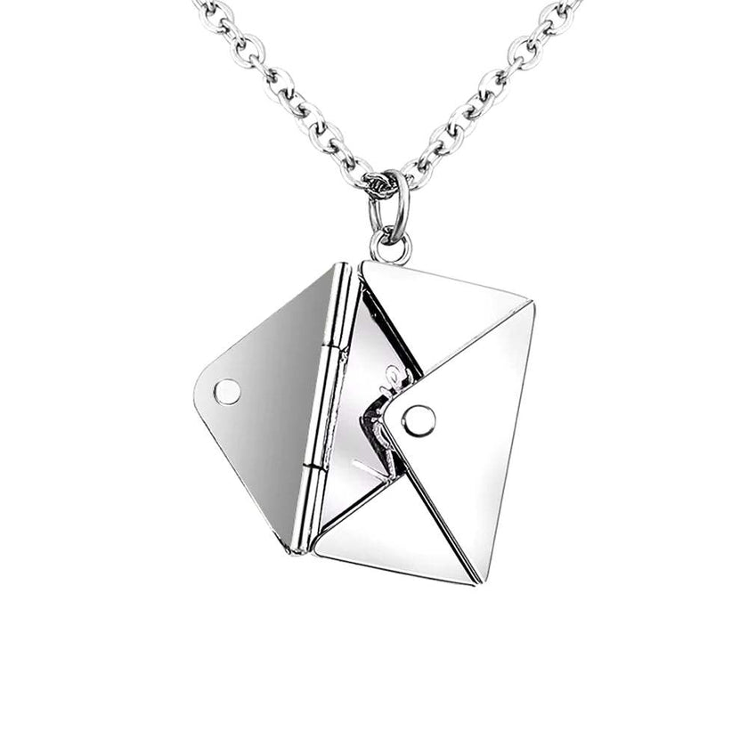 Love Letter Envelope Pendant Necklace Customized Stainless Steel Jewelry Confession Love You for Valentine Day Mother Day