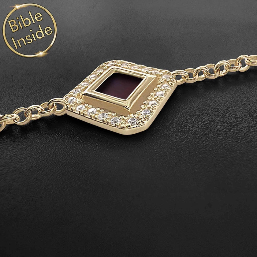    Jewelry Christianity Bracelet with Nano Bible - Royal Frame Bracelet