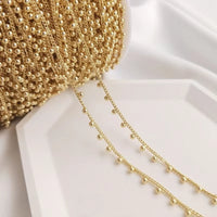Brass 14K Gold Plated Star Heart Charms Bead Chain Satellite Cable Link Chains Diy for Women Necklace Bracelet Jewelry Making