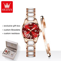 Watches for Ladies Watch Ceramic Stainless Steel Luxury Waterproof Watch Rose Gold Women'S Watches Trend Reloj Mujer