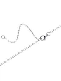18-inch chain- Women'S Silver Plated Cubic Zirconia Heart Pendant Necklace, 18"