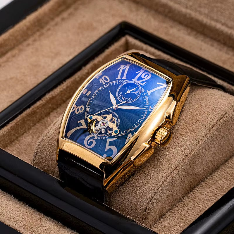 Men'S Watches Fashion Moon Phase Tourbillon Watches Men Automatic Mechanical Wristwatches Relogio Masculino Reloj Hombre