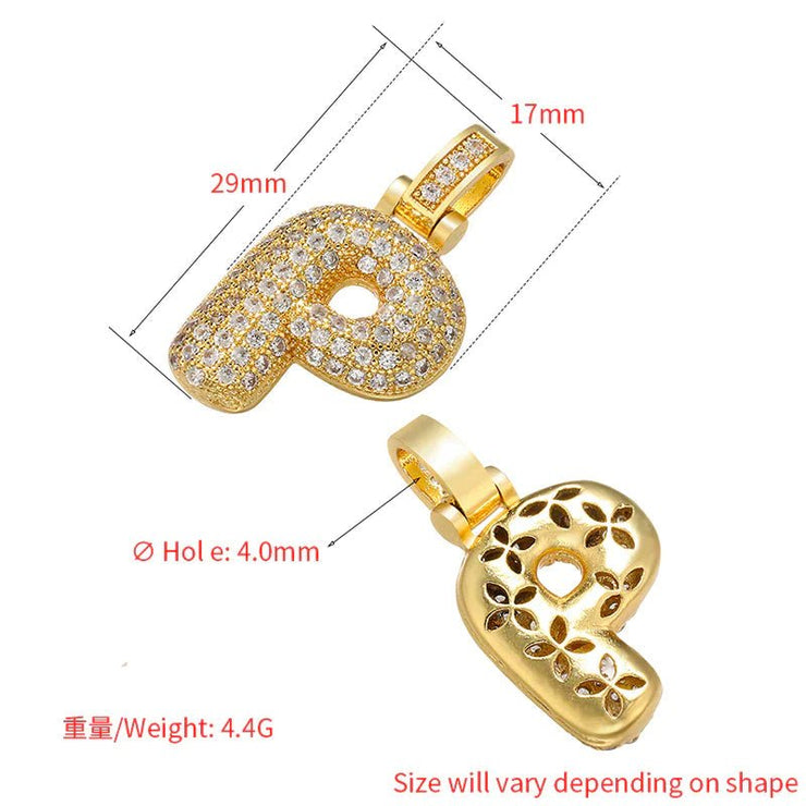 Women ZHUKOU Delicate and Fat 26 Gold Color Letter Pendant for Women Handmade DIY Necklace Earrings Jewelry Accessories Mode: VD614