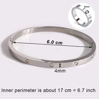Style Luxury Bijoux Pulseira Feminina Bangle Ring Set Stainless Steel Jewelry Fit Lover Female Crystal Bracelets Rings Fashion Women