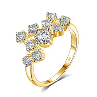 GRA Certified Total Is 1.5Ct Full Moissanite Ring Woman with Many Stones Silver Infinity Trend Jewelry for Engagement New In