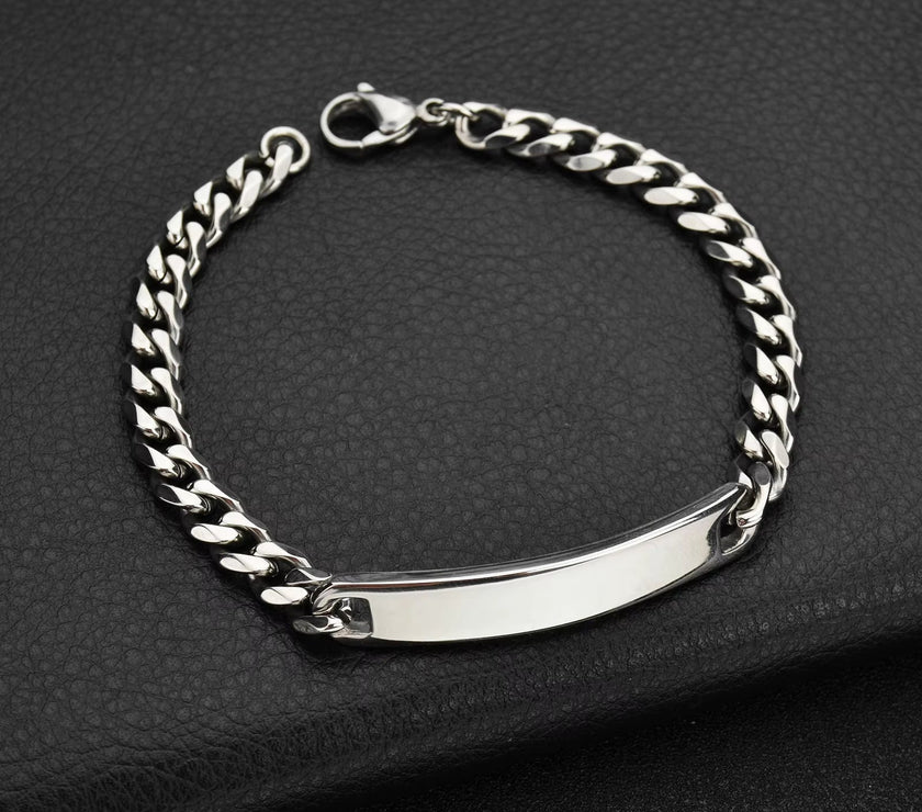 Sifisrri Engraved Name Letter Date Bracelets Women Men Stainless Steel Adjustable Bangles for Boys Girls Kids Jewelry Gift