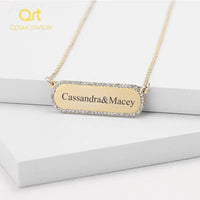 Hip Hop Iced Out Custom Name Pendant Necklaces Engraved Any Language Choker Pendants Women/Men Jewelry Gift