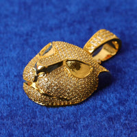 Animal Leopard Head Pendant Real Gold Plated Rapper Hip Hop Jewelry