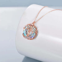 Professional Valentines Day Gifts for Women Sterling Silver Tree of Life Necklace for Women Celtic Knot Moon Necklace Purple Crystal Tree of Life Jewelry Valentines Day Gifts