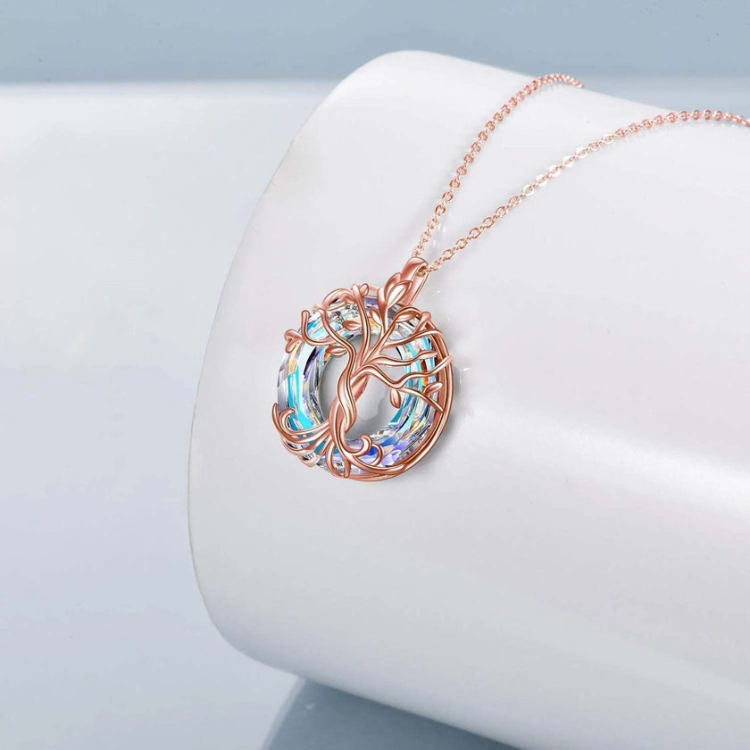 Professional Valentines Day Gifts for Women Sterling Silver Tree of Life Necklace for Women Celtic Knot Moon Necklace Purple Crystal Tree of Life Jewelry Valentines Day Gifts