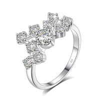 GRA Certified Total Is 1.5Ct Full Moissanite Ring Woman with Many Stones Silver Infinity Trend Jewelry for Engagement New In