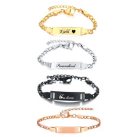 Personalize Name Bracelet for Baby Boy Girl Figaro Chain Smooth Bangle Link Gold Tone No Fade Safty Jewelry 12Cm to 15Cm