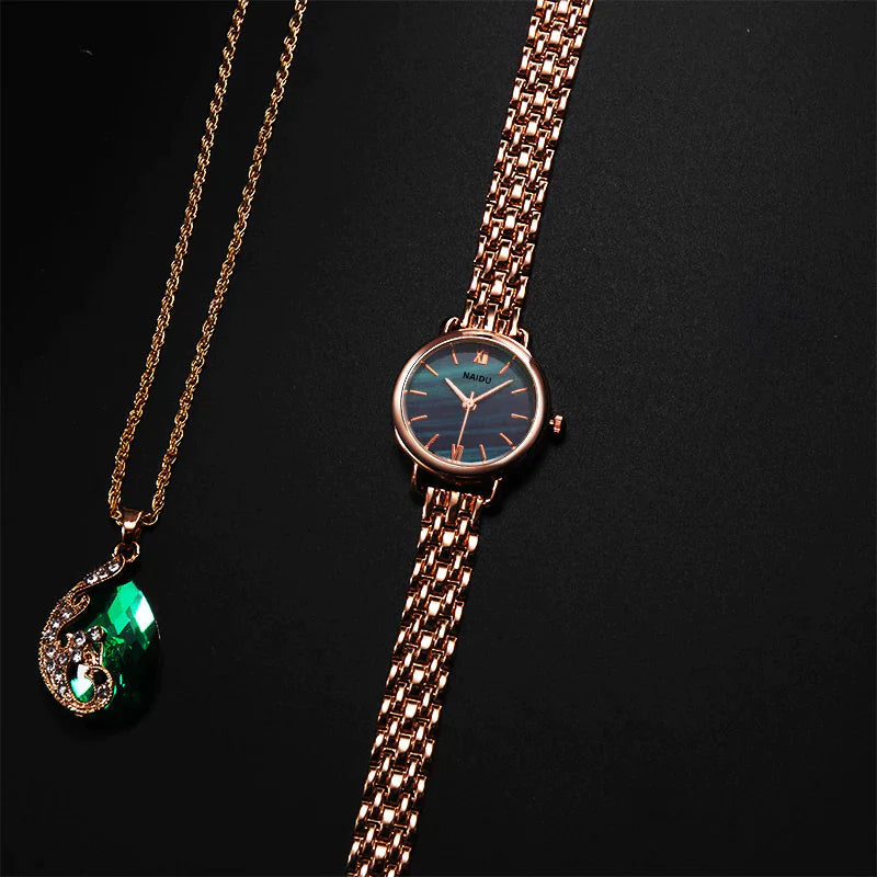 Luxury Women Watches New NAIDU Rose Gold Silver Ladies Bracelet Watch Womens Quartz Dress Wristwatch Feminino Reloj Mujer Kol Saati