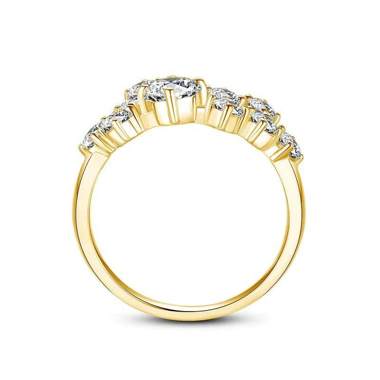 GRA Certified Total Is 1.5Ct Full Moissanite Ring Woman with Many Stones Silver Infinity Trend Jewelry for Engagement New In