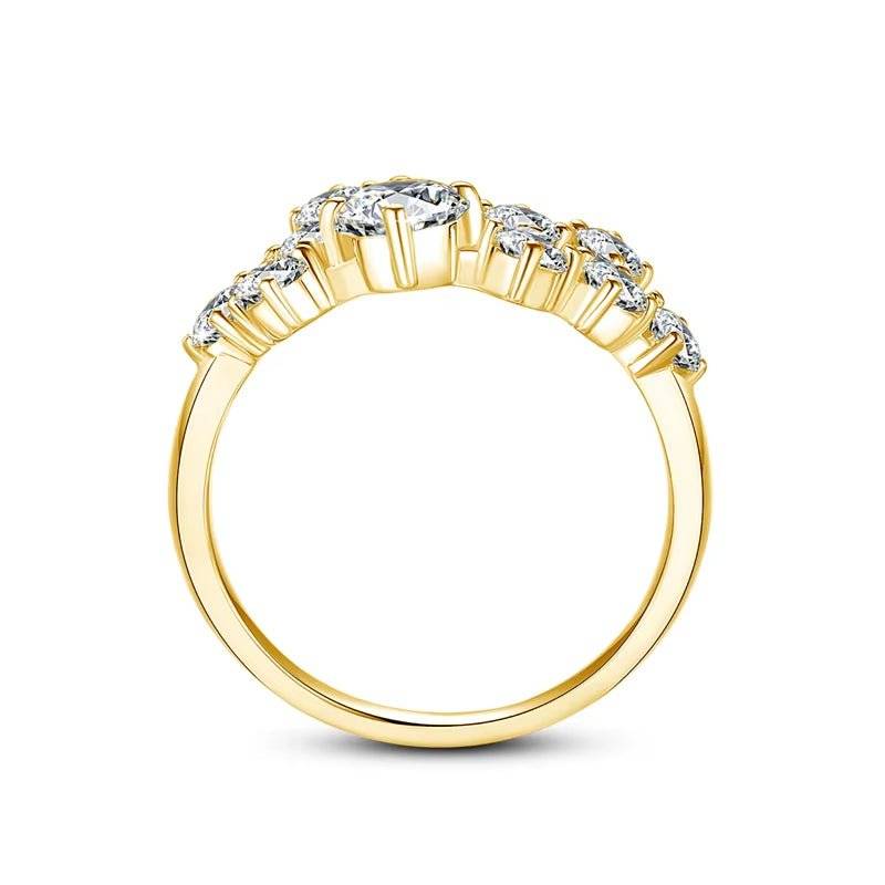 GRA Certified Total Is 1.5Ct Full Moissanite Ring Woman with Many Stones Silver Infinity Trend Jewelry for Engagement New In